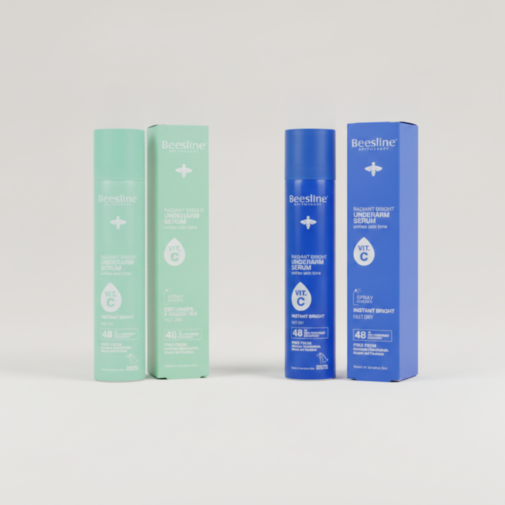 Beesline Radiant Bright Underarm Serum Vit C Spray 48h Instant Bright + Cucumber & Green Tea