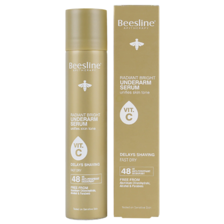 Beesline Radiant Bright Underarm Serum Vit C Spray 48h DELAYS SHAVING- 150ml