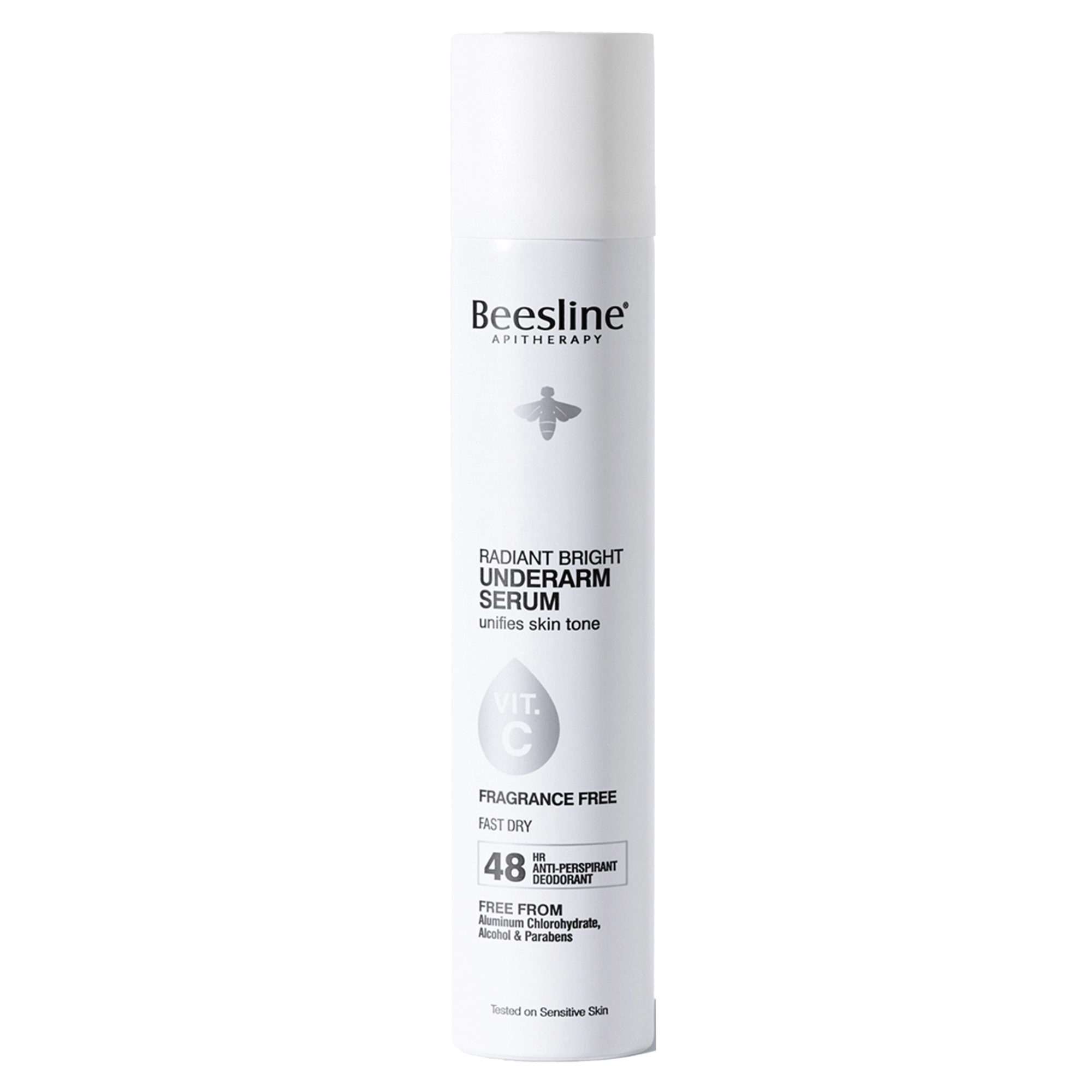 Beesline Radiant Bright Underarm Serum – Brightening Deo-Serum Spray – Fragrance-Free – Natural Alum Crystal 48H Protection, 0% Aluminum Chlorohydrate – 150ml