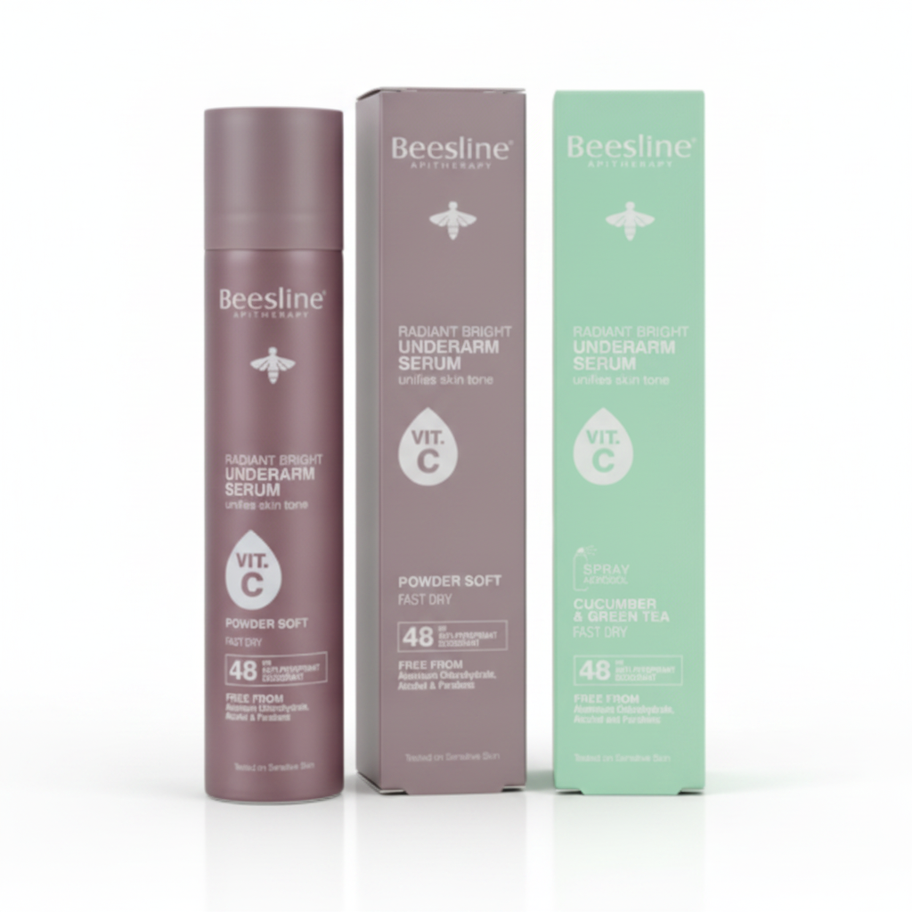 Beesline Brightening Underarm Serum Vit C Spray 48H Powder Soft + Cucumber & Green Tea 1+1