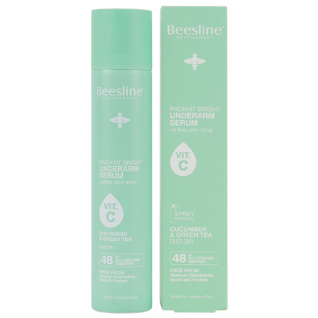 Beesline Radiant Bright Underarm Serum Vit C Spray 48h CUCUMBER & GREEN TEA- 150ml