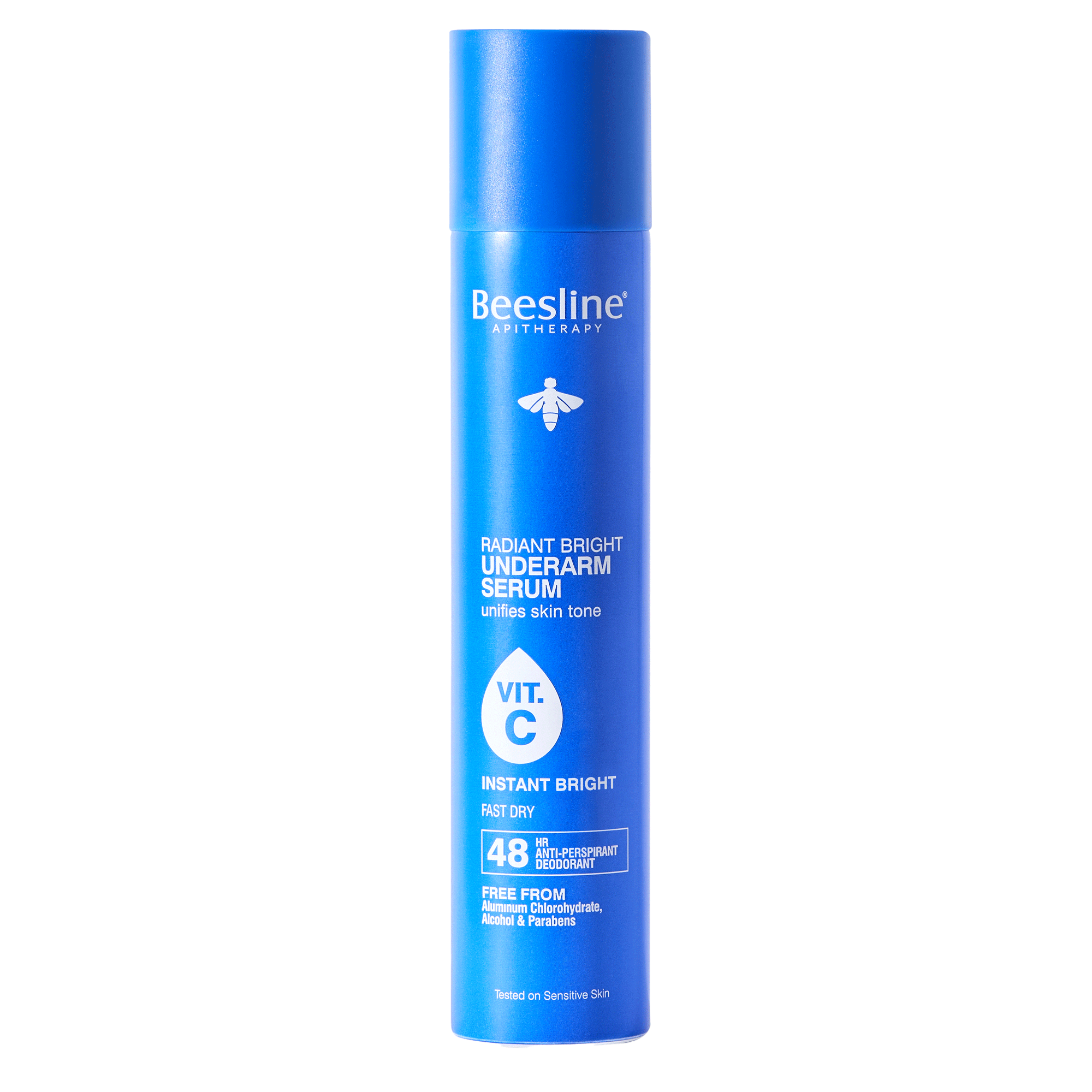 Beesline Radiant Bright Underarm Serum – Brightening Deo-Serum Spray – Instant Bright – Natural Alum Crystal 48H Protection, 0% Aluminum Chlorohydrate – 150ml
