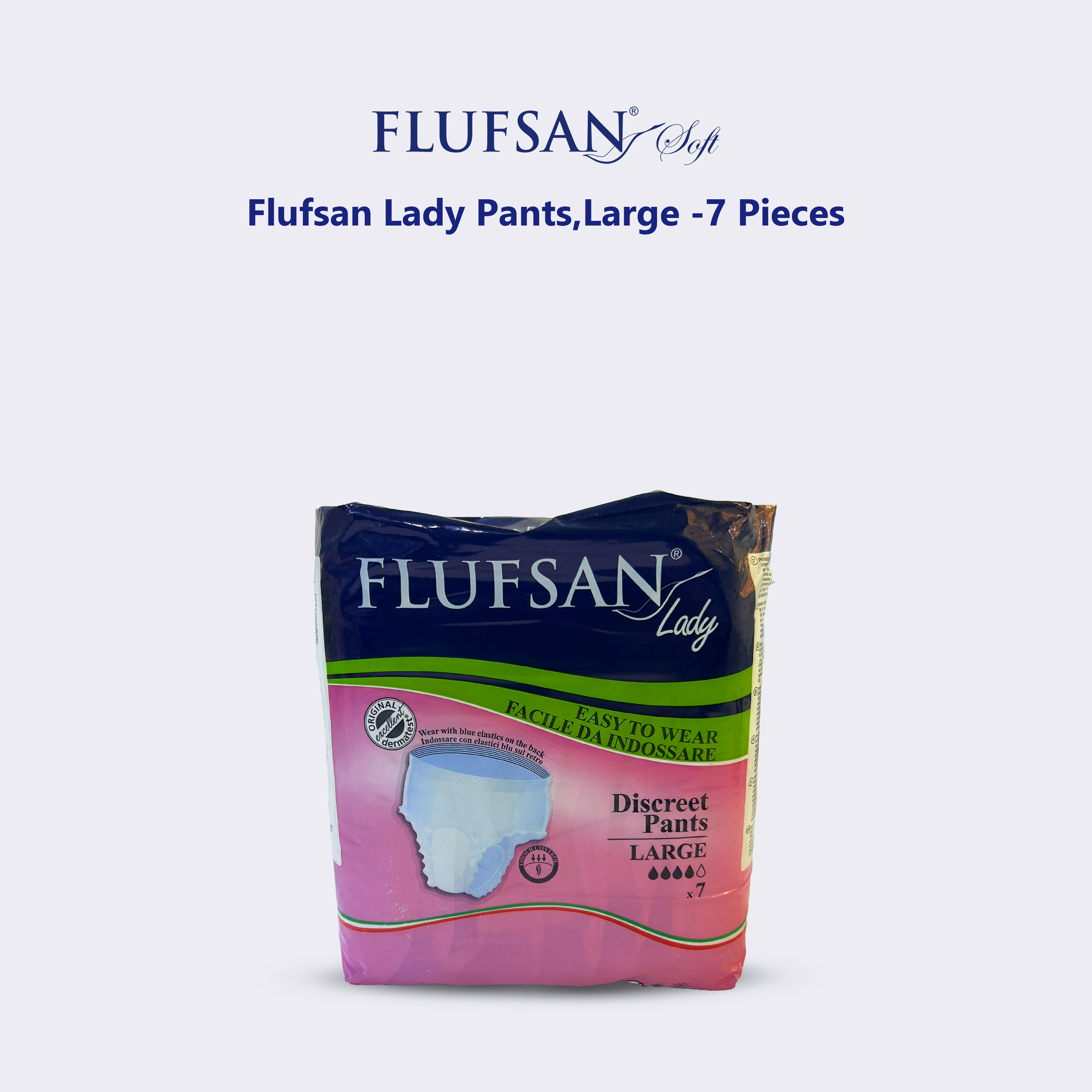 Flufsan Protective Incontinence Underwear for Women, Large (7 pcs)