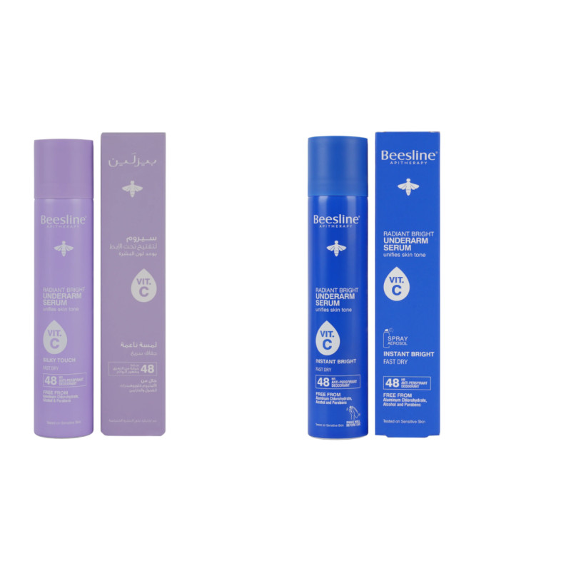 Beesline Radiant Bright Underarm Serum Vit C Spray 48h Instant Bright + Silky Touch