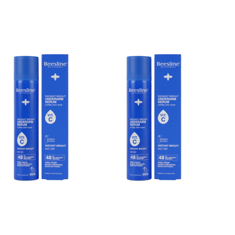 beesline Radiant Bright Underarm Serum Vit C Spray 48h Instant Bright (1+1)